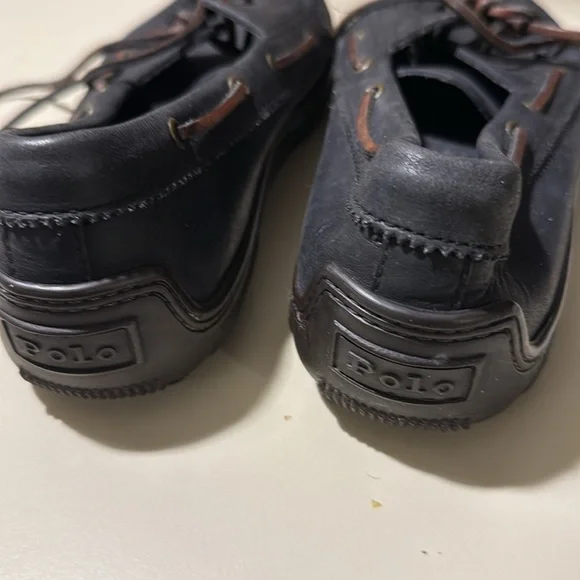 Ralph Lauren “Polo Country” black boat shoe Sz 10 - Picture 3 of 8